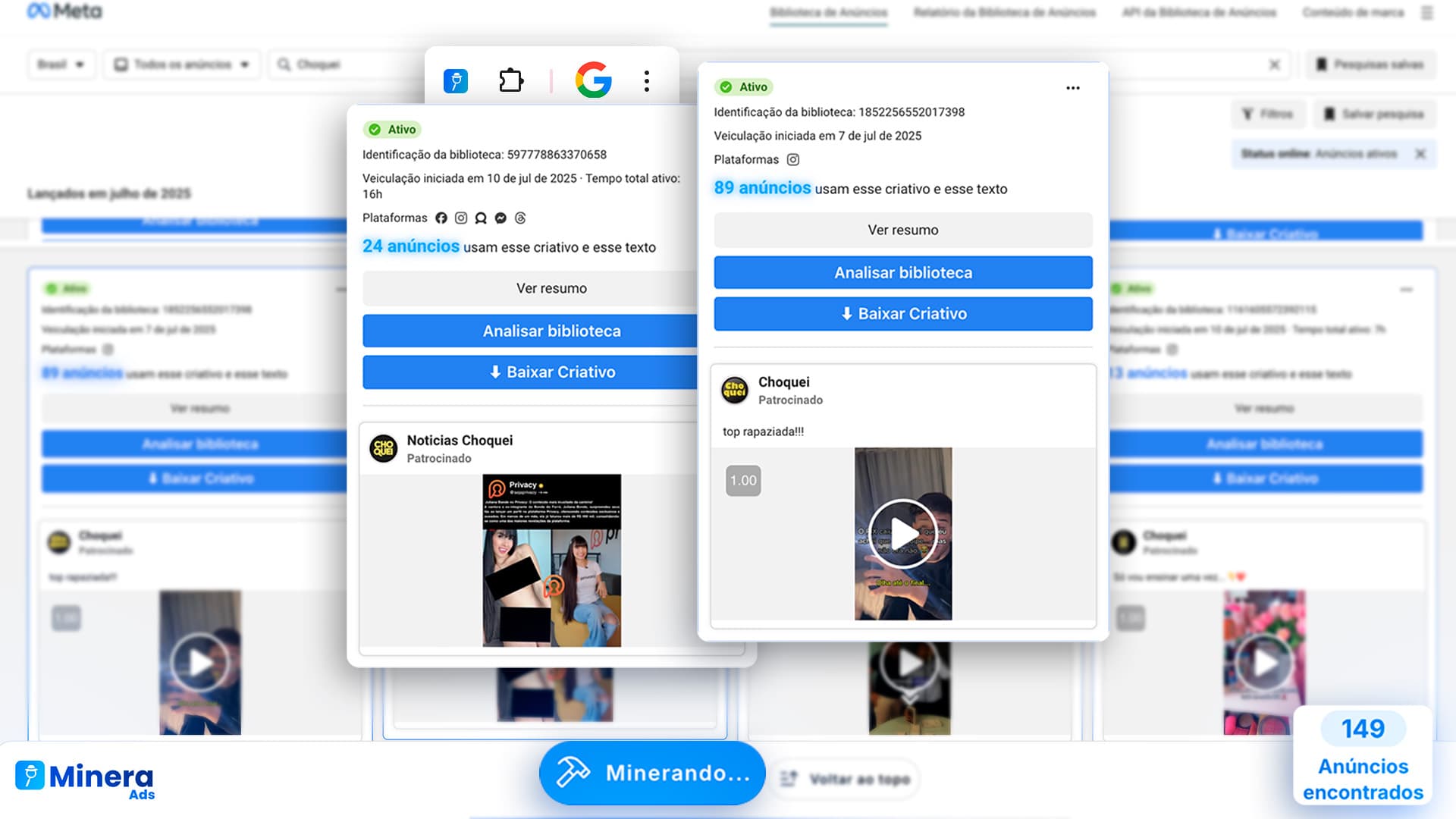 Extensão Minera Ads